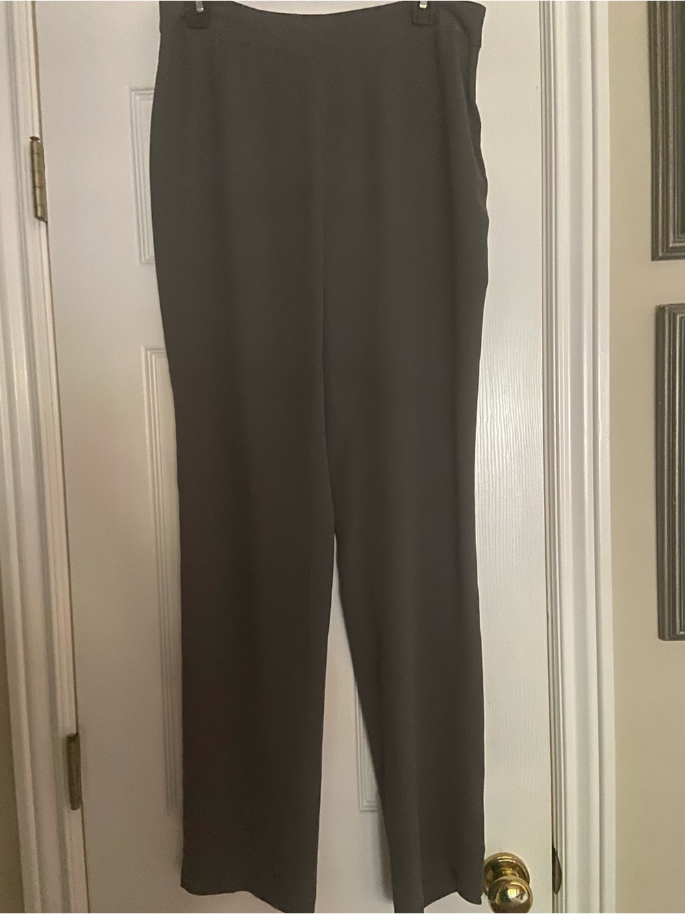 Eileen Fisher Women S Women’s Straight-Leg Washable Silk Trousers Charcoal Gray